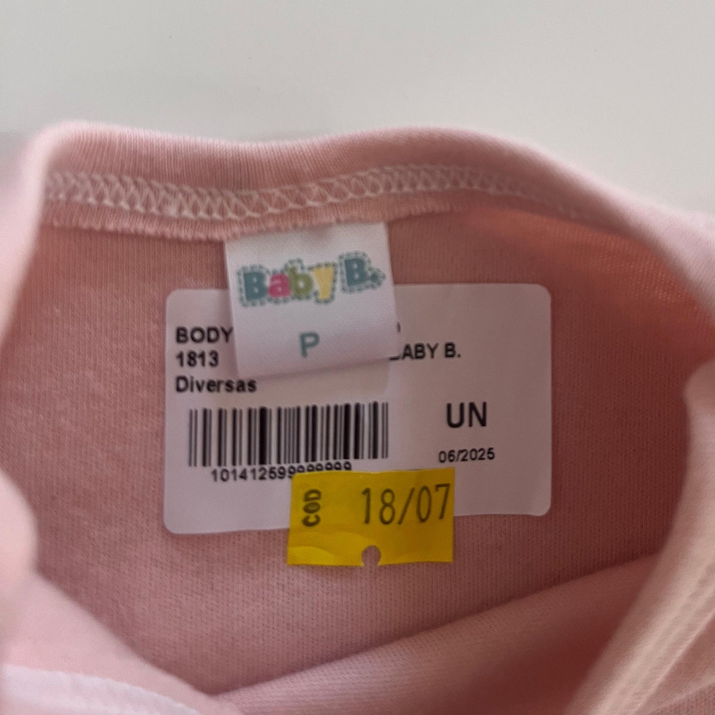 Vestido body infantil laços Tam P de 0 a 3 meses 100% Algodão
