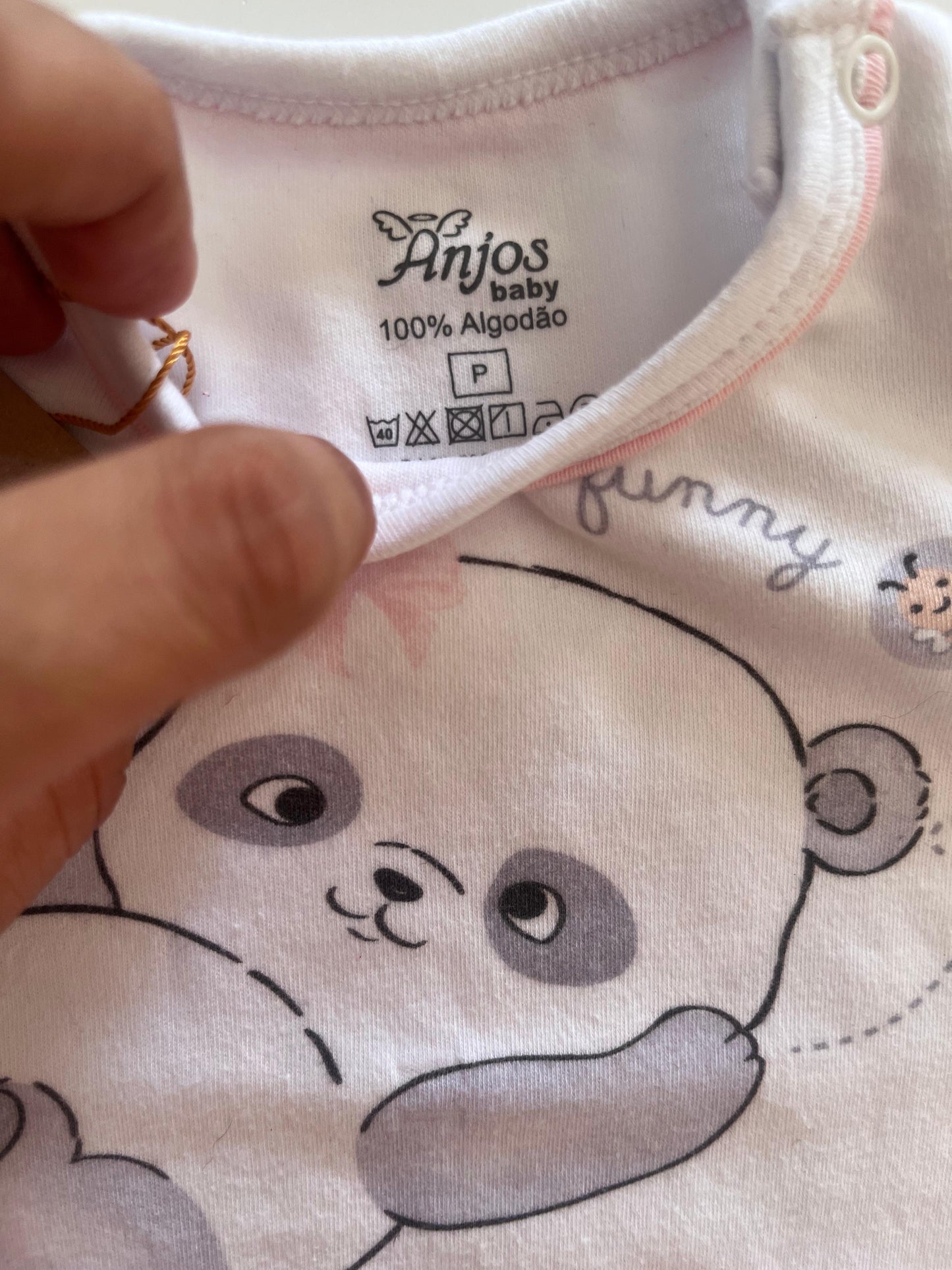Conjunto Blusa Panda + Short Menina - 100% Algodão Anjos Baby