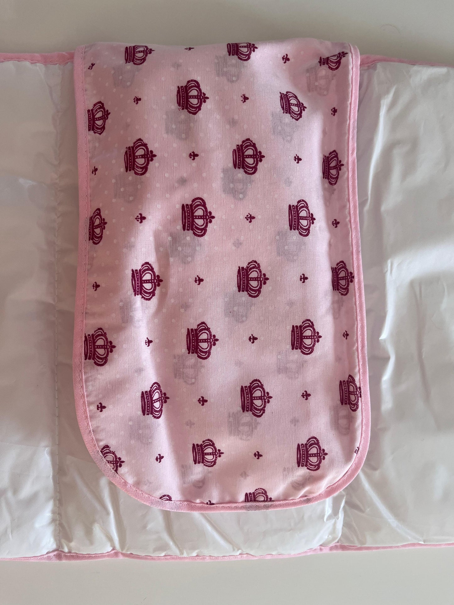 Trocador Portátil Fraldas Impermeável Para Bebê Coroa Rosa