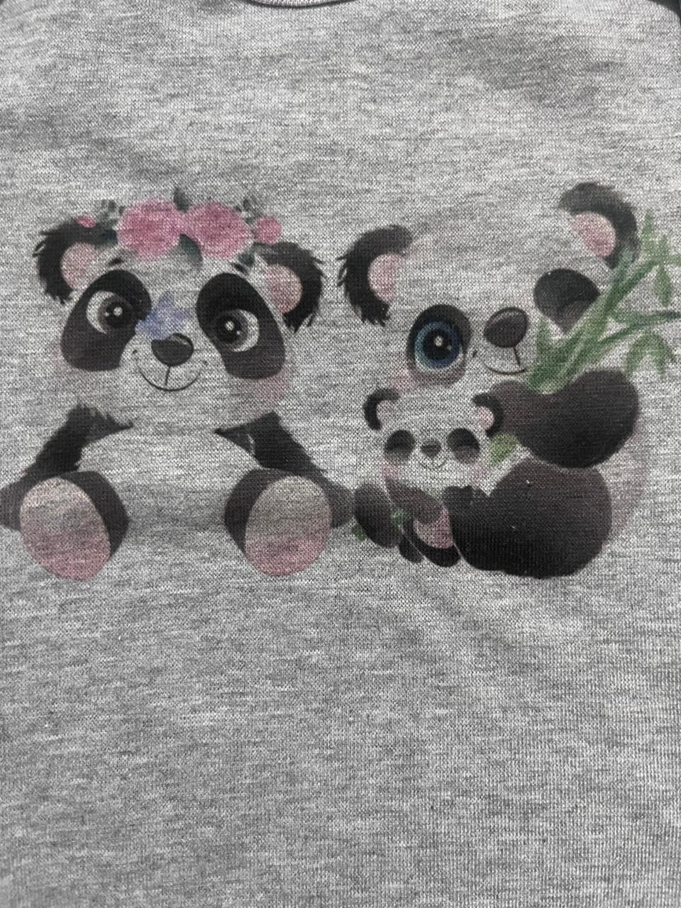 Body Bebê Manga Curta Panda -G