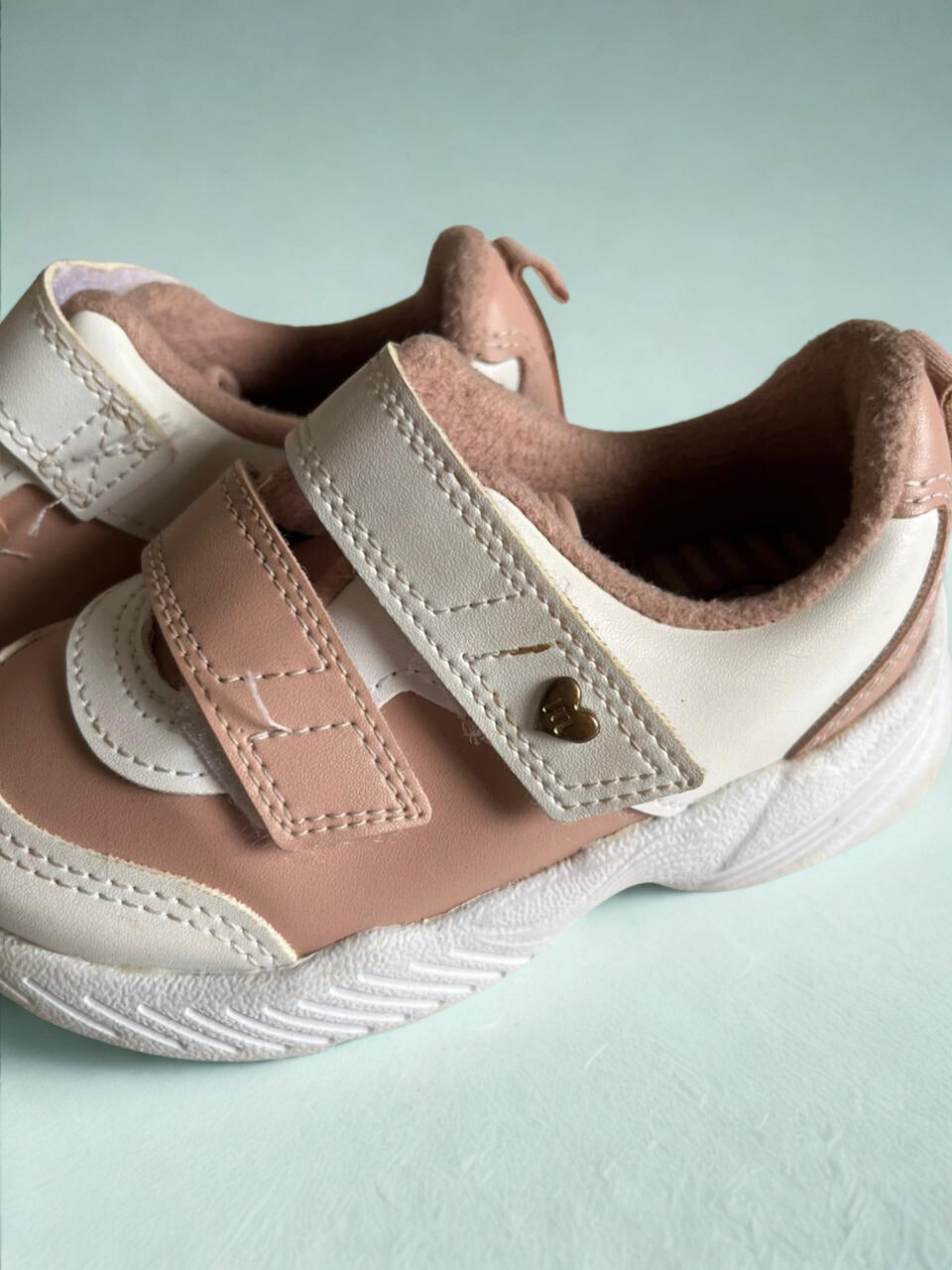 Tenis branco\rosa molekinha-Tam 23