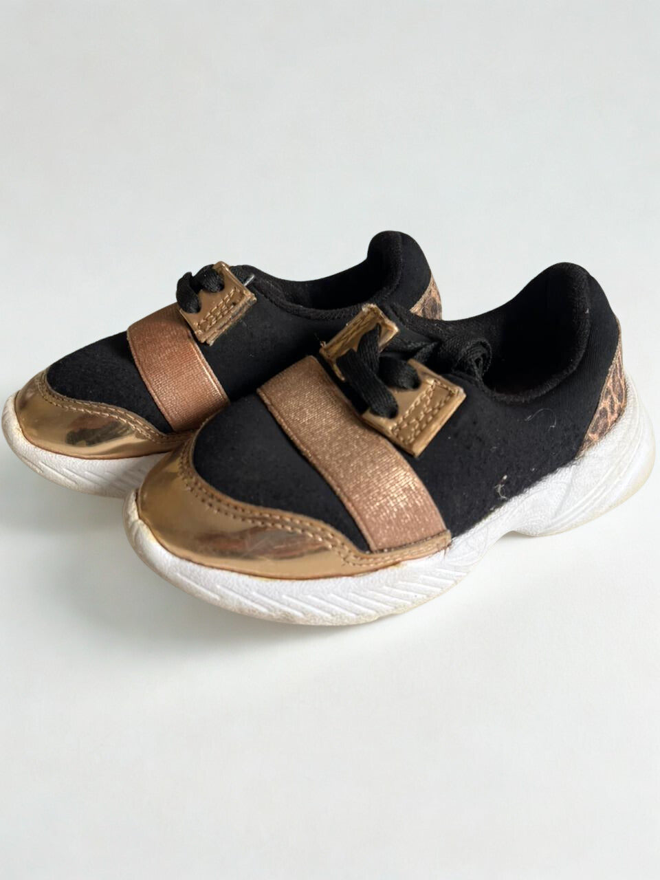 Tênis Molekinha Preto/Multi Rosa/Ouro Rosado- Tam 23