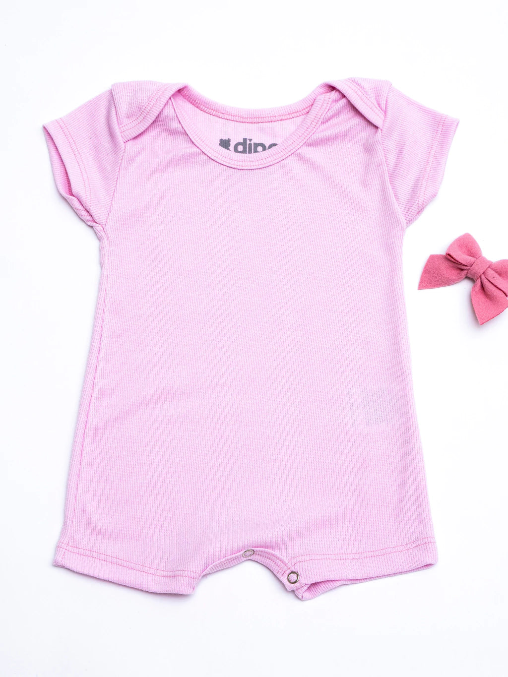 Romper Canelado Rosa Bebê DIPER