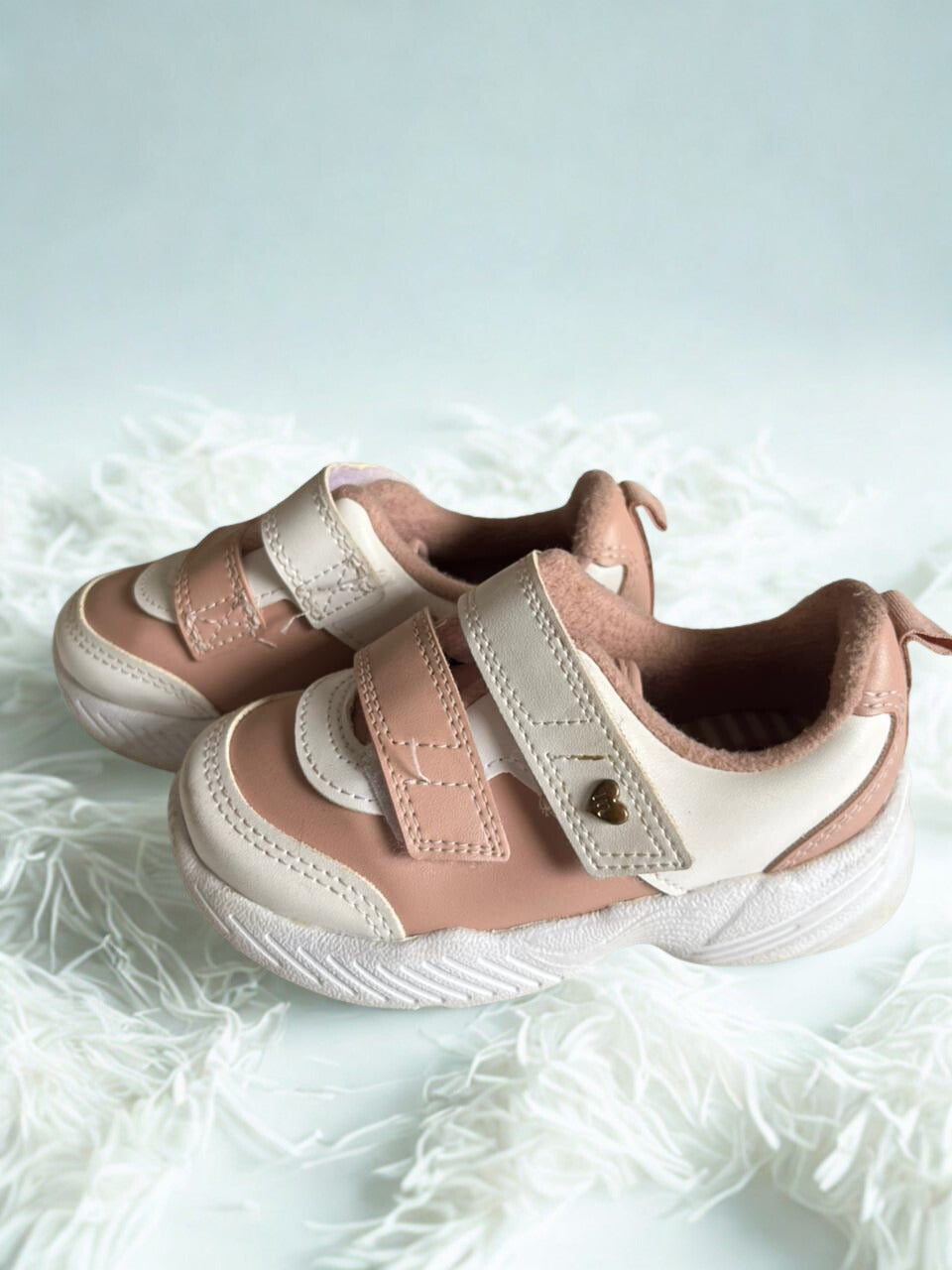 Tenis branco\rosa molekinha-Tam 23