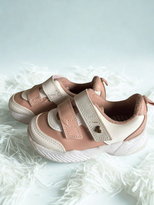 Tenis branco\rosa molekinha-Tam 23