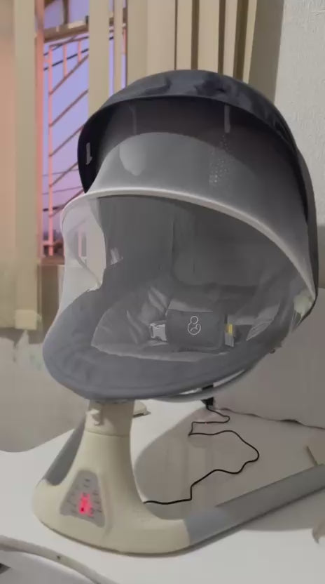 Cadeira De Balanço Galzerano Com 3 Velocidades Bivolt Cinza até 18 kg